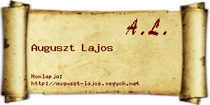 Auguszt Lajos névjegykártya